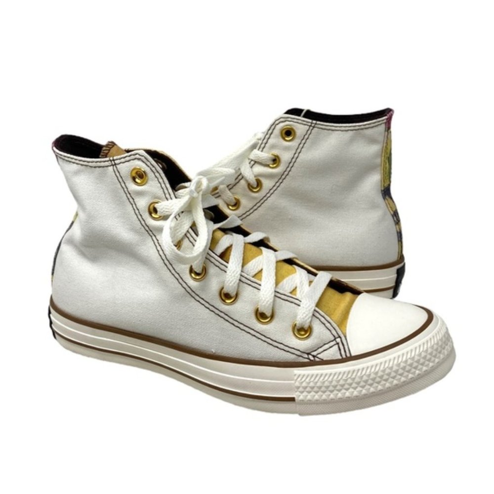 Converse Ctas High Sneakers Women Light Brown Canvas Skate Custom A05960C-LBWWB - Picture 5 of 10